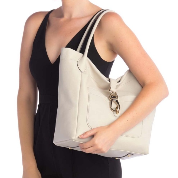 Dooney & Bourke Belvedere Logo Lock Leather Tote - Picture 2 of 7